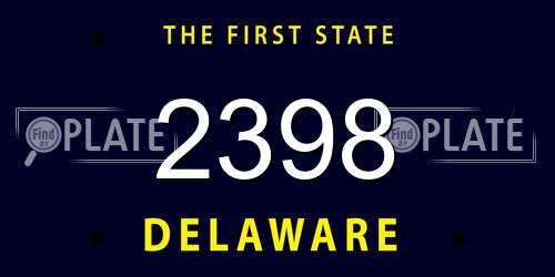 2398 Delaware License Plate