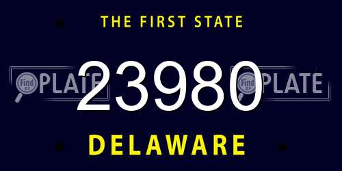 23980 Delaware License Plate