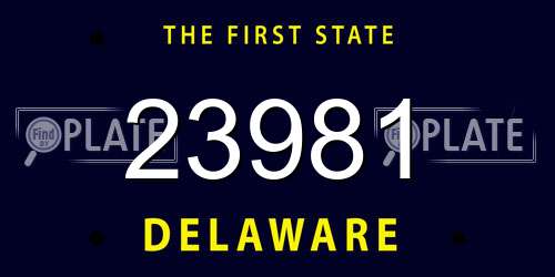 23981 Delaware License Plate