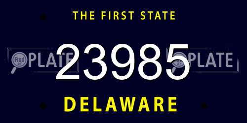 23985 Delaware License Plate