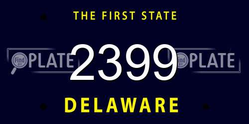 2399 Delaware License Plate