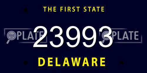 23993 Delaware License Plate