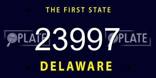 23997 Delaware License Plate