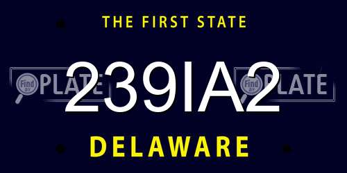 239IA2 Delaware License Plate