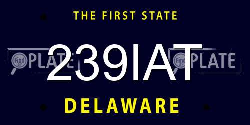 239IAT Delaware License Plate