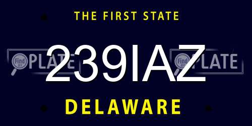 239IAZ Delaware License Plate