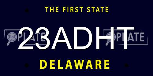 23ADHT Delaware License Plate