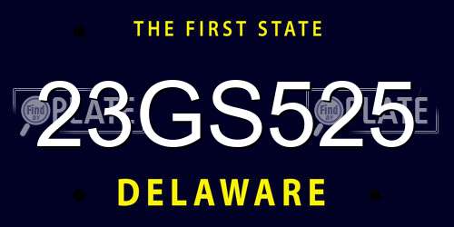 23GS525 Delaware License Plate