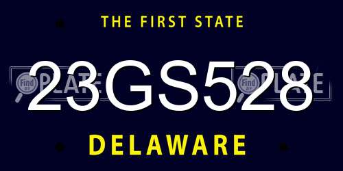 23GS528 Delaware License Plate