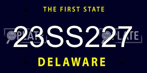 23SS227 Delaware License Plate