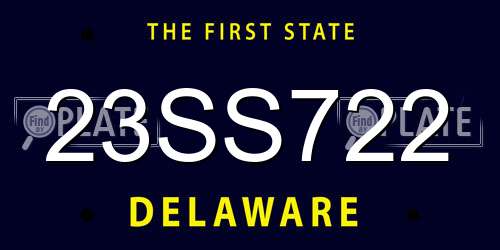23SS722 Delaware License Plate