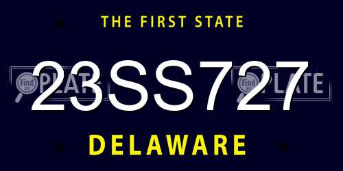 23SS727 Delaware License Plate