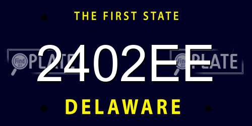 2402EE Delaware License Plate