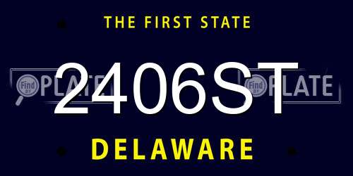 2406ST Delaware License Plate