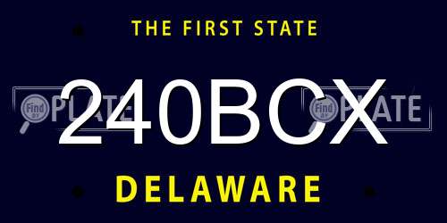 240BCX Delaware License Plate