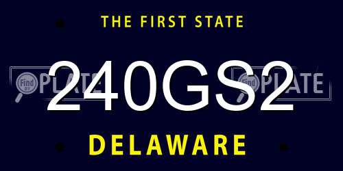 240GS2 Delaware License Plate