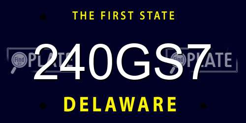 240GS7 Delaware License Plate