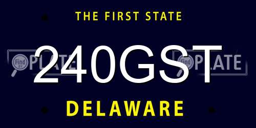 240GST Delaware License Plate