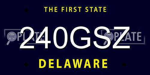 240GSZ Delaware License Plate