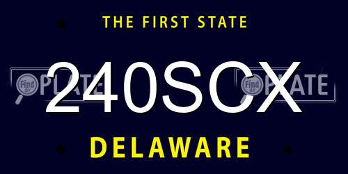 240SCX Delaware License Plate