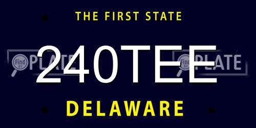 240TEE Delaware License Plate