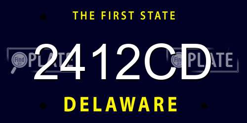 2412CD Delaware License Plate