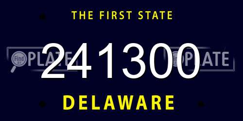 241300 Delaware License Plate