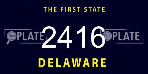 2416 Delaware License Plate