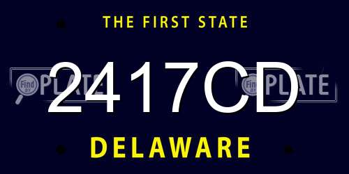 2417CD Delaware License Plate