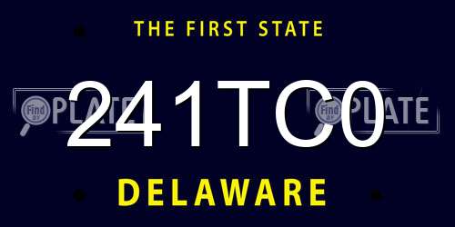 241TC0 Delaware License Plate