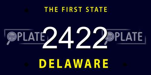 2422 Delaware License Plate