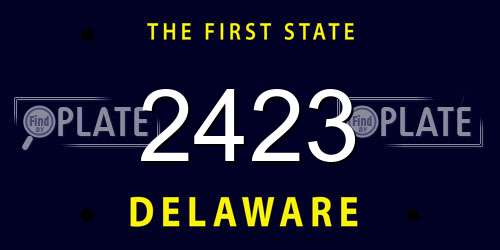 2423 Delaware License Plate