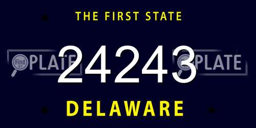 24243 Delaware License Plate
