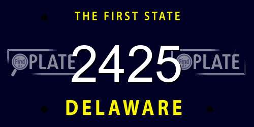 2425 Delaware License Plate