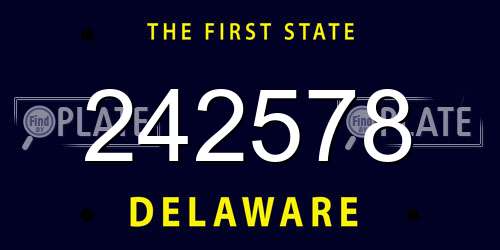 242578 Delaware License Plate