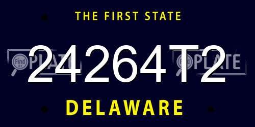 24264T2 Delaware License Plate