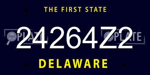24264Z2 Delaware License Plate