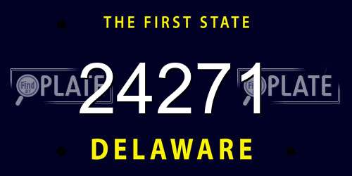 24271 Delaware License Plate