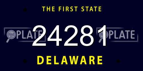 24281 Delaware License Plate