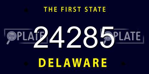 24285 Delaware License Plate