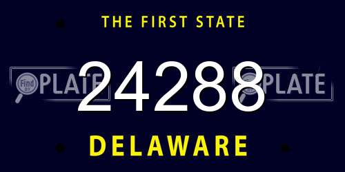 24288 Delaware License Plate