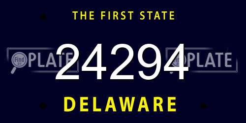 24294 Delaware License Plate