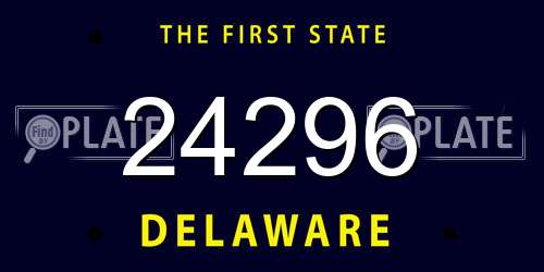 24296 Delaware License Plate