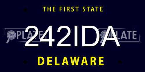 242IDA Delaware License Plate