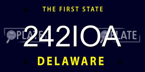 242IOA Delaware License Plate