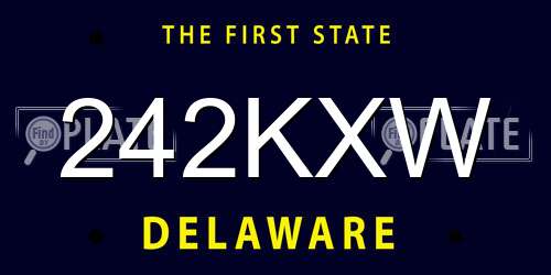 242KXW Delaware License Plate