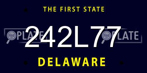 242L77 Delaware License Plate