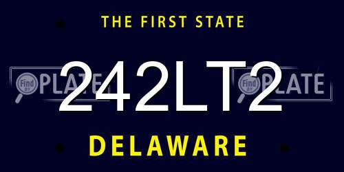242LT2 Delaware License Plate