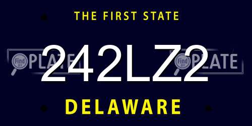 242LZ2 Delaware License Plate