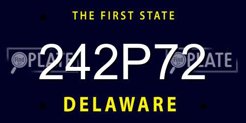 242P72 Delaware License Plate